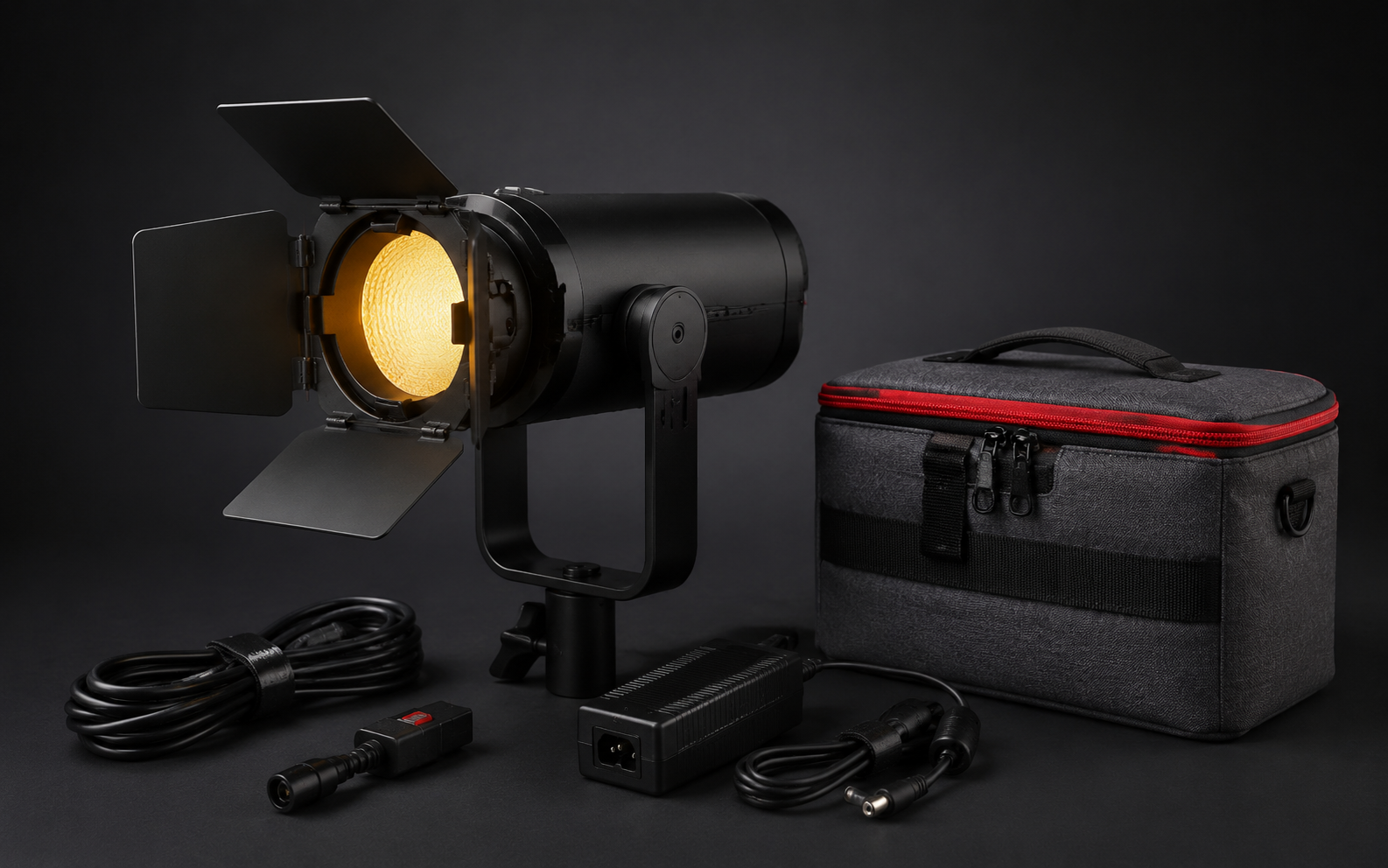 Aputure Light Storm LS 60x compact effect light with barn doors and accessories