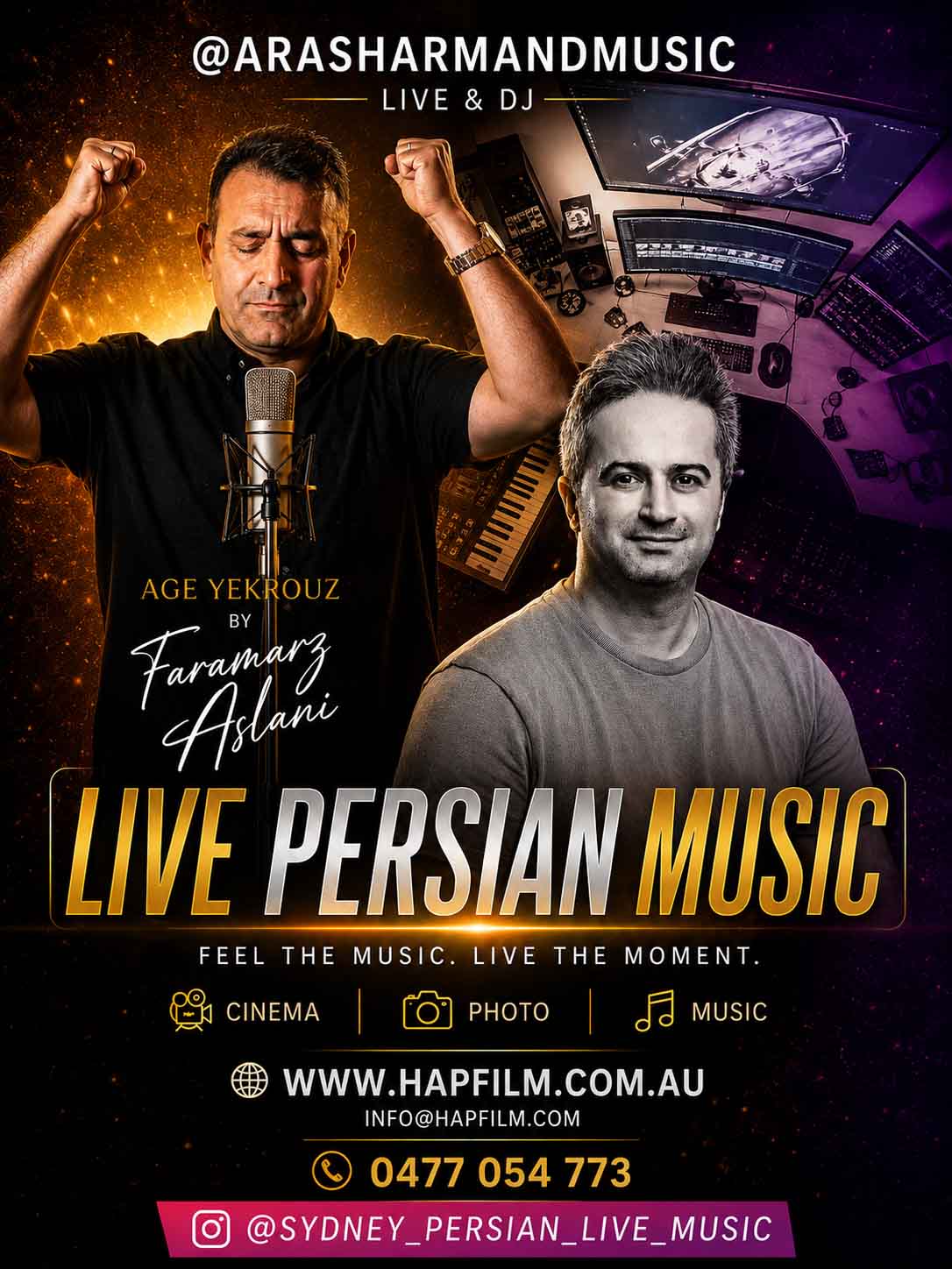 Arash Armand performing Sydney Persian live music and wedding DJ entertainment