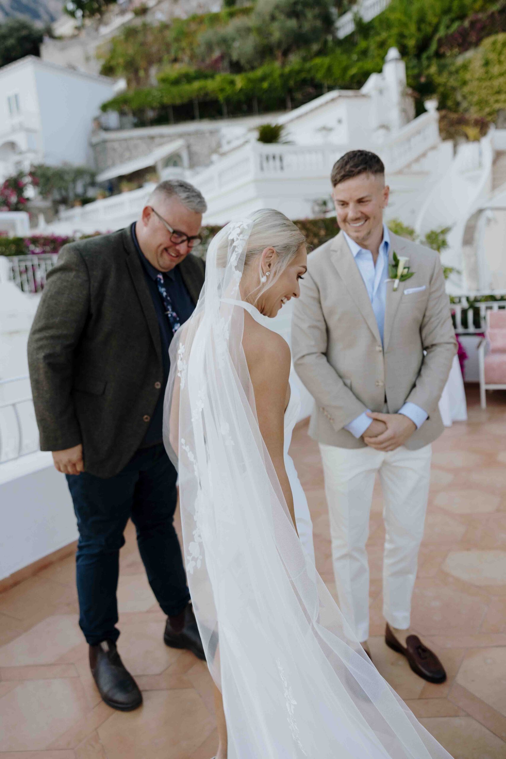 Married By Josh officiating an outdoor waterfront wedding ceremony